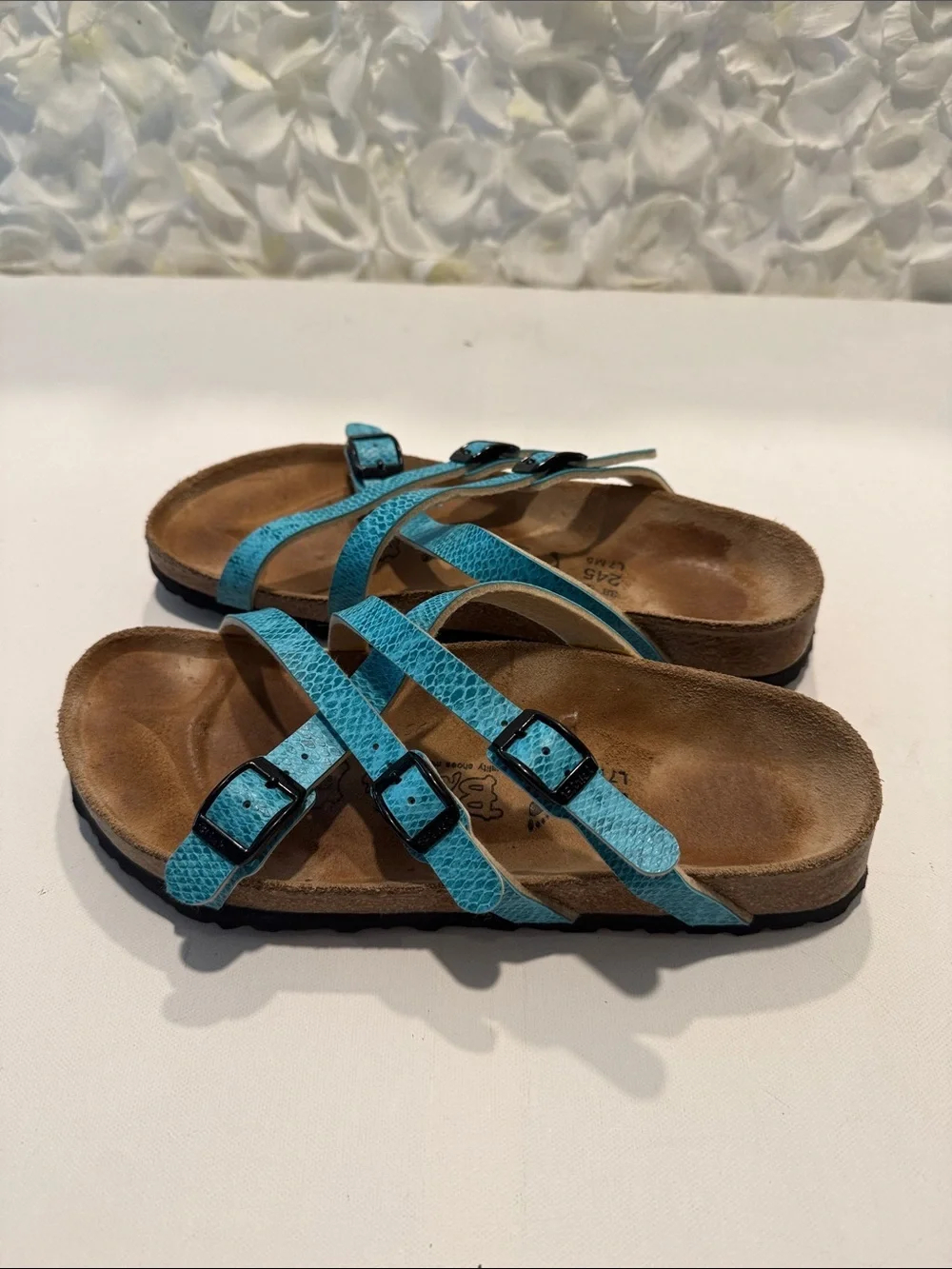 Birkenstock Women’s Turquoise Triple Strap Sandals